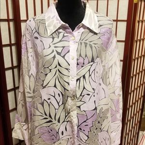 Purple with grey sheer blouse-B116